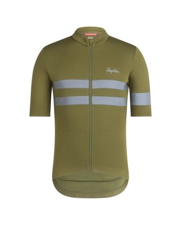 Rapha Herren Brebet Radtrikot Dark Khaki/Silver