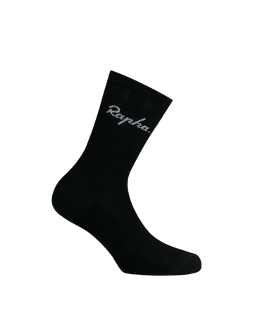 Rapha Baumwoll-Crew-Socken Schwarz/Weiß