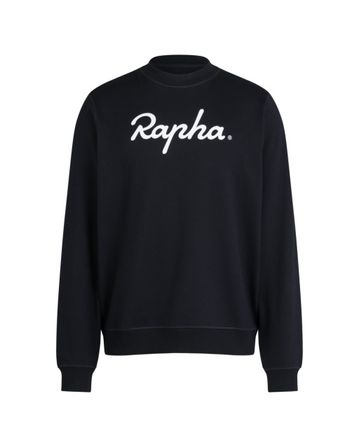 Rapha Herren Baumwoll-Sweatshirt Großem Logo Schwarz/Schwarz