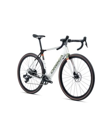 Orbea Gain M20i 2025 White Chic/Metallic Green Artichoke Gloss
