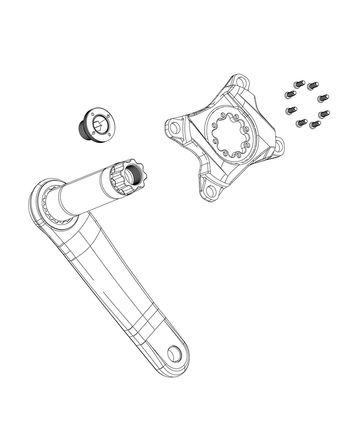 Self Extracting Cranks Screws Kit Sram Dub M18/M30 Black